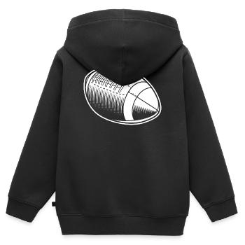 American Football Ball - Kinder Premium Organic Zip Hoodie - Schwarz - Hinten - AI Model Kid Male (0cm)