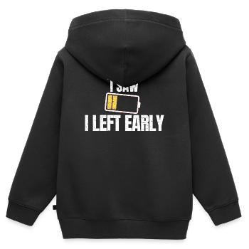 J’ai joui, j’ai vu une ambiance drôle d’introverti et de batterie sociale - Sweat Premium à capuche zippé enfant bio - noir - Dos - AI Model Kid Male (0cm)