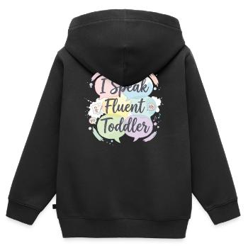 I Speak Fluent Toddler - Kids Premium Organic Zip-up Hoodie - black - Back - AI Model Kid Male (0cm)
