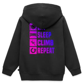 Sportklettern Geschenkidee für eine Bergsportlerin - Kinder Premium Organic Zip Hoodie - Schwarz - Hinten - AI Model Kid Male (0cm)