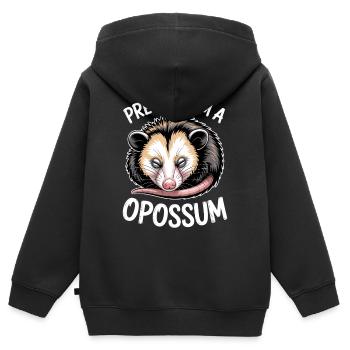 Opossum Sprüche Possum Lustiges Opossum Geschenk - Kinder Premium Organic Zip Hoodie - Schwarz - Hinten - AI Model Kid Male (0cm)