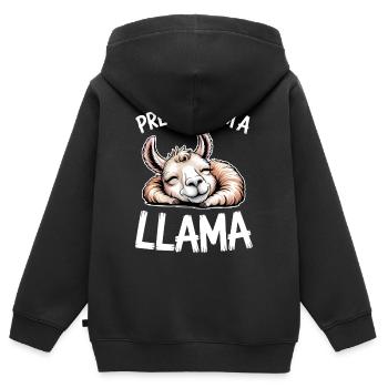 Lama Sprüche Lamas Lustiges Lama Geschenk - Kinder Premium Organic Zip Hoodie - Schwarz - Hinten - AI Model Kid Male (0cm)