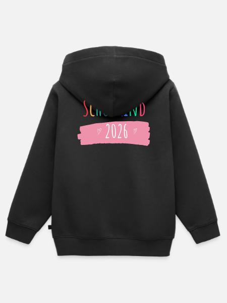 Schulkind 2026 - Kinder Premium Organic Zip Hoodie - Schwarz