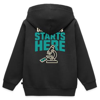 Pathology Laboratory Week, Diagnostics, - Kids Premium Organic Zip-up Hoodie - black - Back - AI Model Kid Male (0cm)