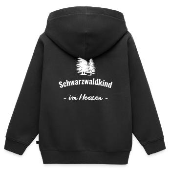 Schwarzwaldkind im Herzen - Kinder Premium Organic Zip Hoodie - Schwarz - Hinten - AI Model Kid Male (0cm)