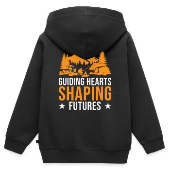 Girl Scout Leader Guiding Hearts Scout - Kinder Premium Organic Zip Hoodie - Schwarz - Hinten - AI Model Kid Male (0cm)