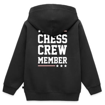 Équipe d’échecs - Sweat Premium à capuche zippé enfant bio - noir - Dos - AI Model Kid Male (0cm)