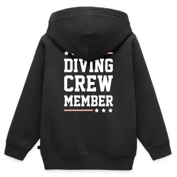 Équipage de plongée - Sweat Premium à capuche zippé enfant bio - noir - Dos - AI Model Kid Male (0cm)