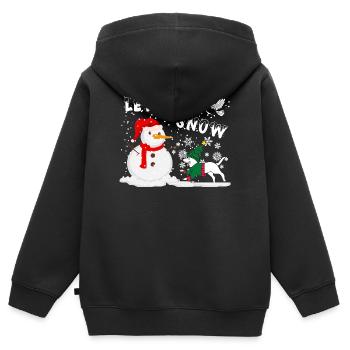 Schneemann lass es schneien - Kinder Premium Organic Zip Hoodie - Schwarz - Hinten - AI Model Kid Male (0cm)