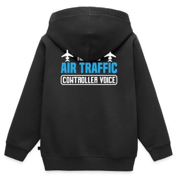 Air Traffic Controller Voice - Kids Premium Organic Zip-up Hoodie - black - Back - AI Model Kid Male (0cm)