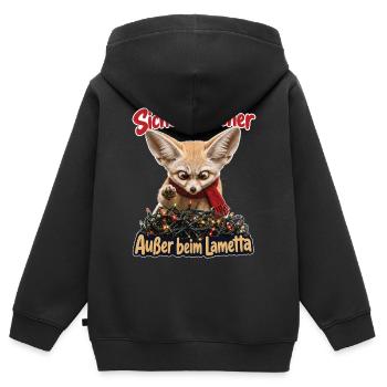 Sicher ist sicher, Außer beim Lametta - Kinder Premium Organic Zip Hoodie - Schwarz - Hinten - AI Model Kid Male (0cm)