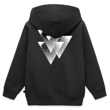 Design der Mono-Halbtondreiecke - Kinder Premium Organic Zip Hoodie - Schwarz - Hinten - AI Model Kid Male (0cm)