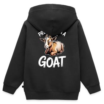 Ziegen Sprüche Ziege Lustiges Ziegen Geschenk - Kinder Premium Organic Zip Hoodie - Schwarz - Hinten - AI Model Kid Male (0cm)