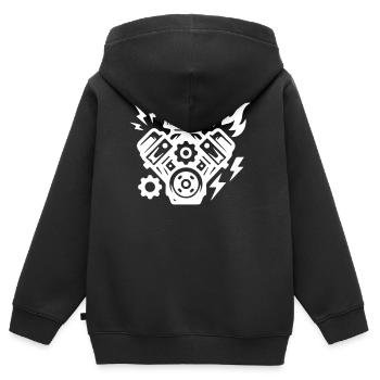 Motor Tuning Symbol - Kinder Premium Organic Zip Hoodie - Schwarz - Hinten - AI Model Kid Male (0cm)