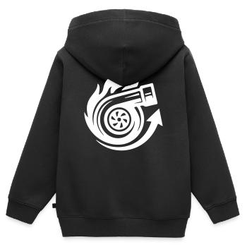 Turbo Boost Tuning - Kinder Premium Organic Zip Hoodie - Schwarz - Hinten - AI Model Kid Male (0cm)