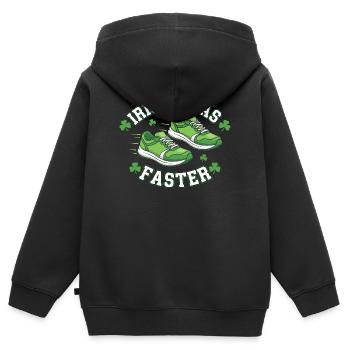 Irish I Was Faster - Kinder Premium Organic Zip Hoodie - Schwarz - Hinten - AI Model Kid Male (0cm)