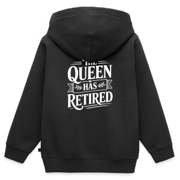 The Queen Has Retired - Kids Premium Organic Zip-up Hoodie - black - Back - AI Model Kid Male (0cm)