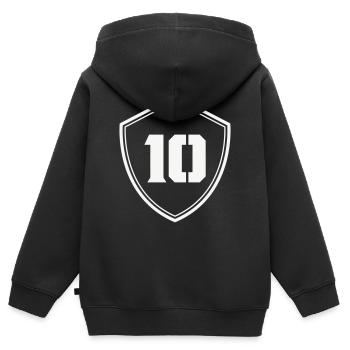 Ten Shield Vintage Logo - Sweat Premium à capuche zippé enfant bio - noir - Dos - AI Model Kid Male (0cm)