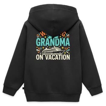 Cruising Granny, Grandma On Deck, - Kids Premium Organic Zip-up Hoodie - black - Back - AI Model Kid Male (0cm)