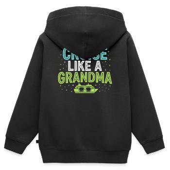 Cruising Granny, Grandma On Deck, - Kids Premium Organic Zip-up Hoodie - black - Back - AI Model Kid Male (0cm)