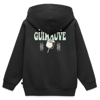 J'peux pas j'ai Guimauve Vert pastel - Sweat Premium à capuche zippé enfant bio - noir - Dos - AI Model Kid Male (0cm)