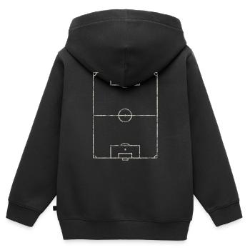 Minimal Football Pitch Line Art - Kids Premium Organic Zip-up Hoodie - black - Back - AI Model Kid Male (0cm)