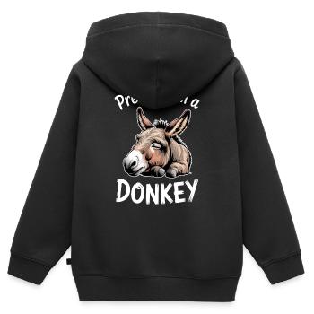Esel Sprüche Esel Lustiges Esel Geschenk - Kinder Premium Organic Zip Hoodie - Schwarz - Hinten - AI Model Kid Male (0cm)