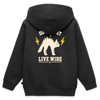 Ne le caressez pas : Leadership vivant - Sweat Premium à capuche zippé enfant bio - noir - Dos - AI Model Kid Male (0cm)