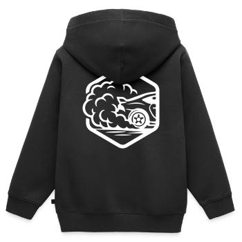 Auto Gas Speed - Kinder Premium Organic Zip Hoodie - Schwarz - Hinten - AI Model Kid Male (0cm)