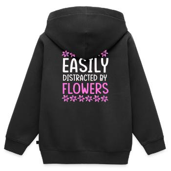 Floristik Florist Blumenhändler Blumenstrauß - Kinder Premium Organic Zip Hoodie - Schwarz - Hinten - AI Model Kid Male (0cm)