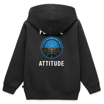 Positivität Pilot - Kinder Premium Organic Zip Hoodie - Schwarz - Hinten - AI Model Kid Male (0cm)