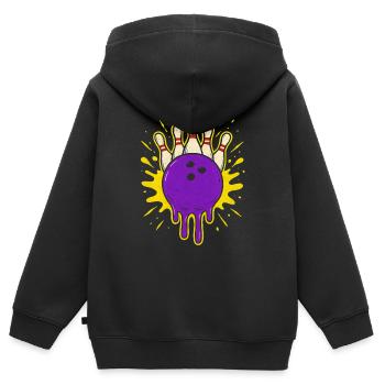 Cool Dripping Bowling Ball - Kids Premium Organic Zip-up Hoodie - black - Back - AI Model Kid Male (0cm)