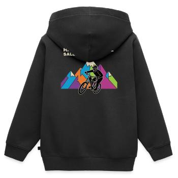 Hacklberg Trail MTB Biker - Kids Premium Organic Zip-up Hoodie - black - Back - AI Model Kid Male (0cm)