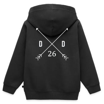 Dad 26 - Kinder Premium Organic Zip Hoodie - Schwarz - Hinten - AI Model Kid Male (0cm)