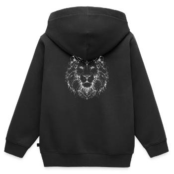 Lone Wolf Line Kunstwappen - Kinder Premium Organic Zip Hoodie - Schwarz - Hinten - AI Model Kid Male (0cm)