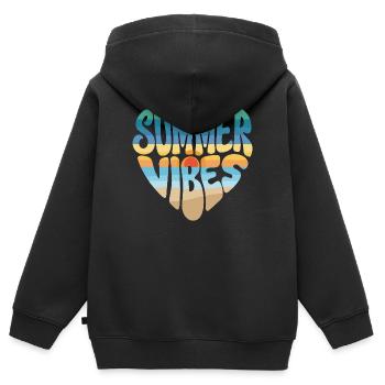 Sommerliche Vibes - Kinder Premium Organic Zip Hoodie - Schwarz - Hinten - AI Model Kid Male (0cm)
