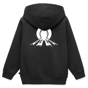 Bowling Pin - Kinder Premium Organic Zip Hoodie - Schwarz - Hinten - AI Model Kid Male (0cm)