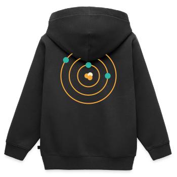 Atomic Model - Physics Chemistry Science Nerd - Kids Premium Organic Zip-up Hoodie - black - Back - AI Model Kid Male (0cm)