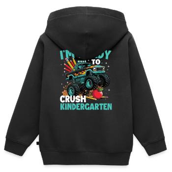Ready To Crush Kindergarten Pre-K Grad - Kids Premium Organic Zip-up Hoodie - black - Back - AI Model Kid Male (0cm)
