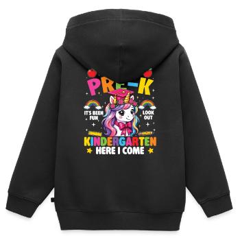 Also, Mach's gut, Vorschule Pass auf, Kindergartenmädchen - Kinder Premium Organic Zip Hoodie - Schwarz - Hinten - AI Model Kid Male (0cm)