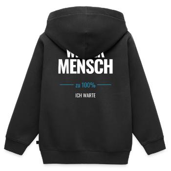 Winter Mensch zu 100% Ich warte - Kinder Premium Organic Zip Hoodie - Schwarz - Hinten - AI Model Kid Male (0cm)