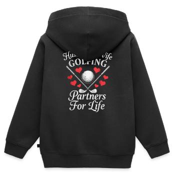 Ehepaar Golfpartner Für Immer - Kinder Premium Organic Zip Hoodie - Schwarz - Hinten - AI Model Kid Male (0cm)