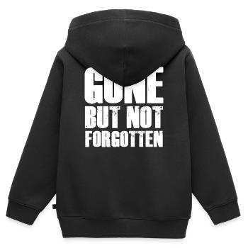 Police en gras disparue mais pas oubliée - Sweat Premium à capuche zippé enfant bio - noir - Dos - AI Model Kid Male (0cm)