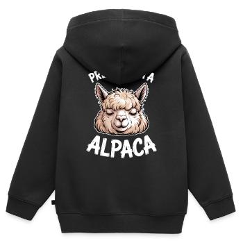 Alpaka Sprüche Alpaka Lustiges Alpaka Geschenk - Kinder Premium Organic Zip Hoodie - Schwarz - Hinten - AI Model Kid Male (0cm)
