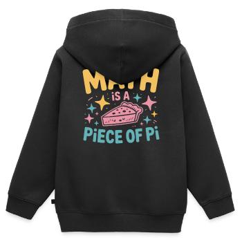 Math Pie – Gâteau en tant que blague mathématique Pi - Sweat Premium à capuche zippé enfant bio - noir - Dos - AI Model Kid Male (0cm)