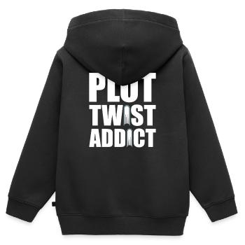 Krimi Roman Thriller Leser Bücherwurm - Kinder Premium Organic Zip Hoodie - Schwarz - Hinten - AI Model Kid Male (0cm)