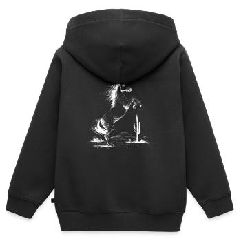 Silhouette du désert - Sweat Premium à capuche zippé enfant bio - noir - Dos - AI Model Kid Male (0cm)