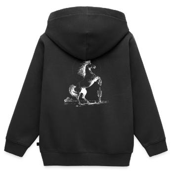 Desert Halo Stallion - Kids Premium Organic Zip-up Hoodie - black - Back - AI Model Kid Male (0cm)