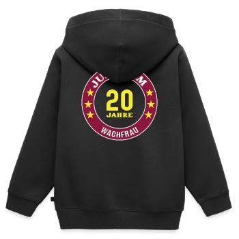 Wachfrau Jubiläum 20 Jahre 20 jähriges Jubi - Kinder Premium Organic Zip Hoodie - Schwarz - Hinten - AI Model Kid Male (0cm)