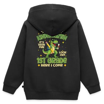So Long Kindergarten 1st Grade Dinosaur - Kids Premium Organic Zip-up Hoodie - black - Back - AI Model Kid Male (0cm)
